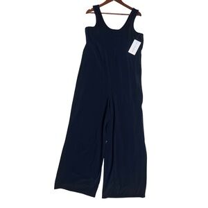Athleta Passenger Jumpsuit NWT Navy Blue Wide Leg Featherweight Stretch Large